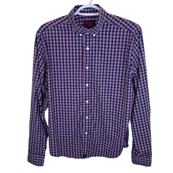 UNTUCKit Blue Red Plaid Performance Button Up Dress Shirt  Men's sz S - Picture 1 of 7